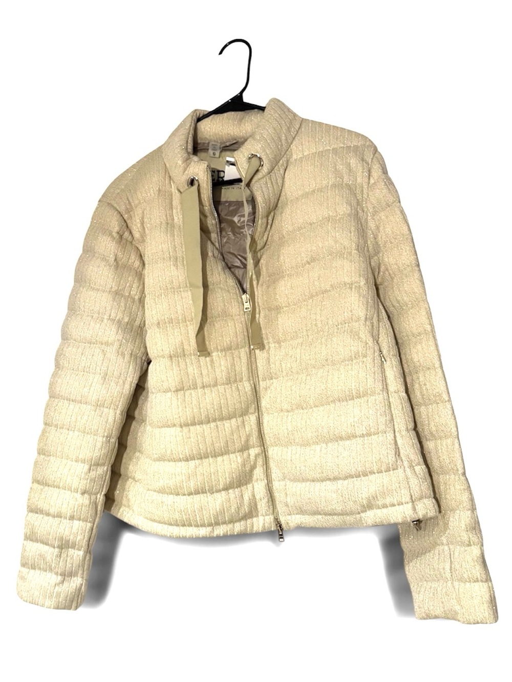 Herno Women's Cream -GoldQuilted Puffer Jacket -